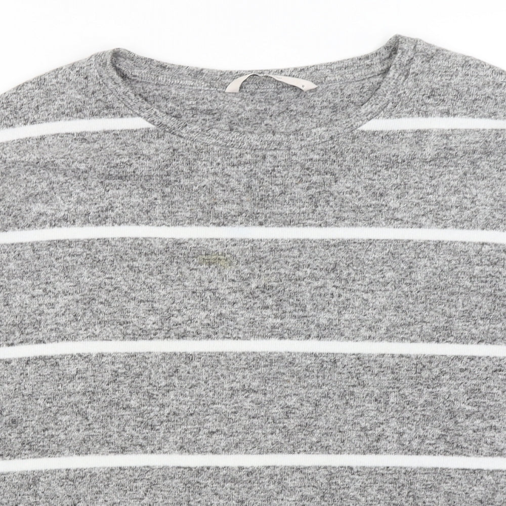 TU Womens Grey Striped  Pullover Jumper Size 12
