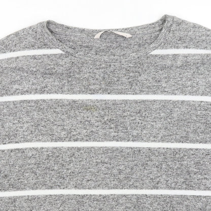 TU Womens Grey Striped  Pullover Jumper Size 12