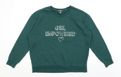 Primark Womens Green   Pullover Jumper Size M  - Girl Empowered