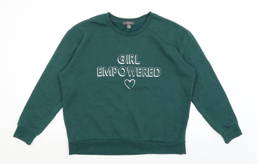Primark Womens Green   Pullover Jumper Size M  - Girl Empowered