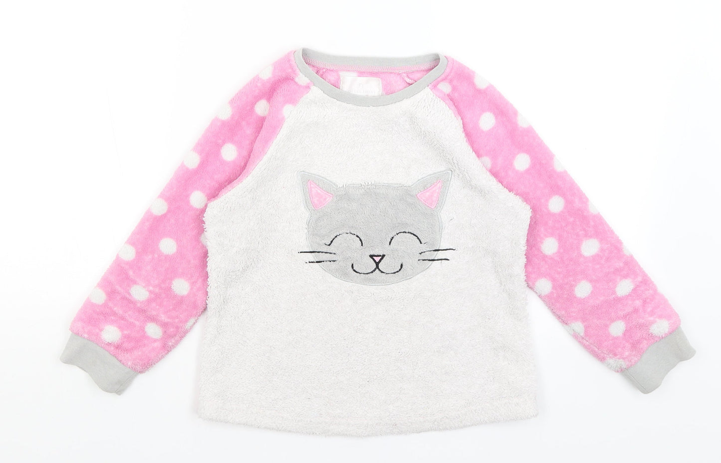 PJ Collection Girls Pink Polka Dot  Top Pyjama Top Size 7-8 Years  - Cat