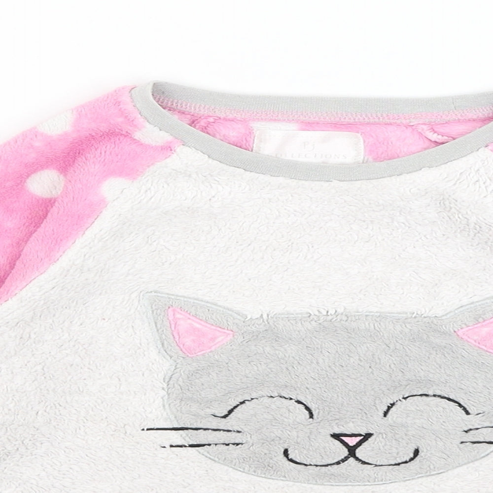 PJ Collection Girls Pink Polka Dot  Top Pyjama Top Size 7-8 Years  - Cat