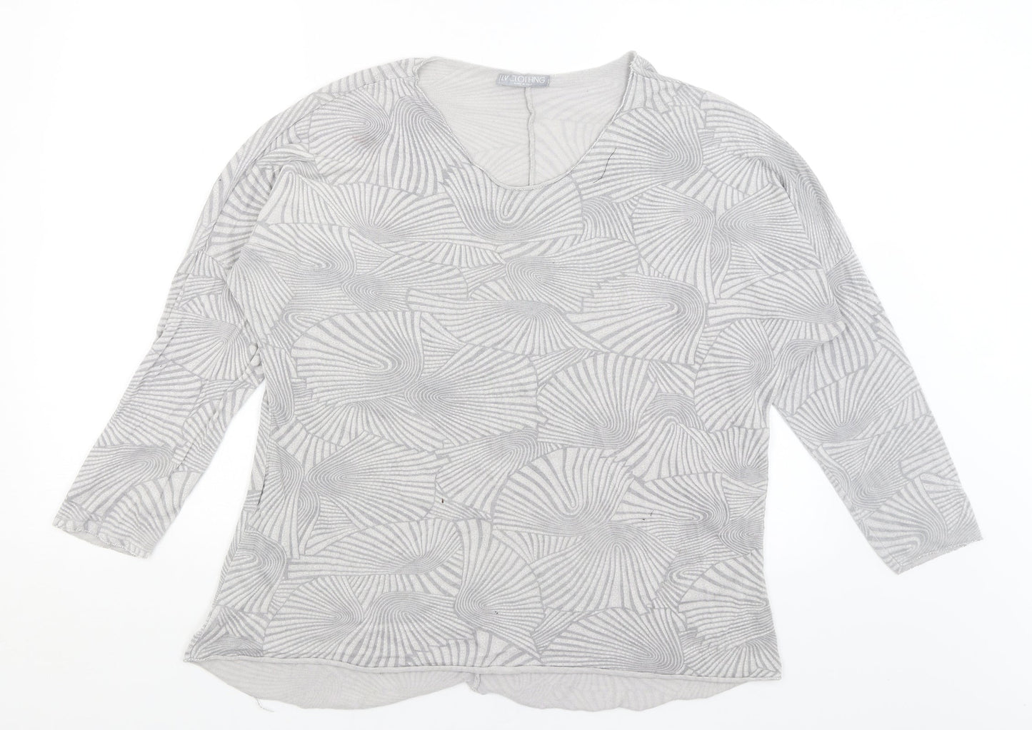 Womens UK Size XL LV Clothing Grey Basic T-Shirt