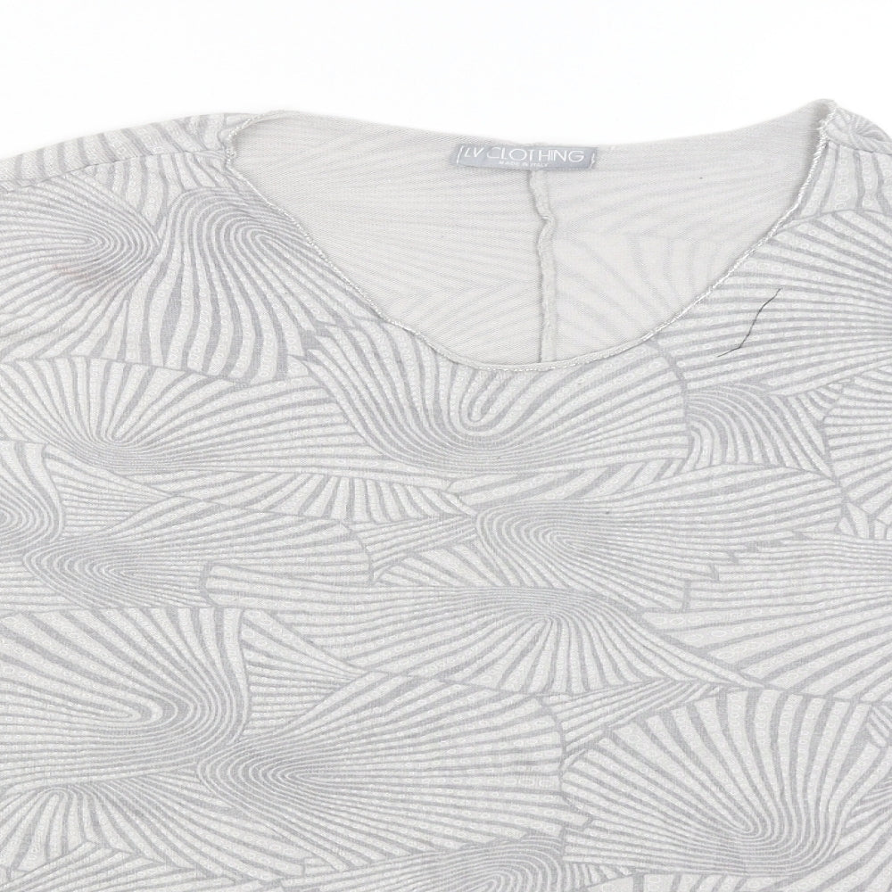 Womens UK Size XL LV Clothing Grey Basic T-Shirt