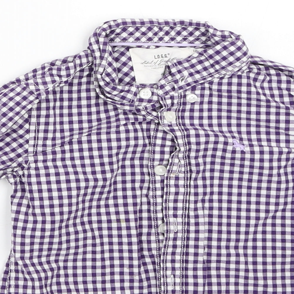 H&M Boys Blue Check  Basic Button-Up Size 5-6 Years