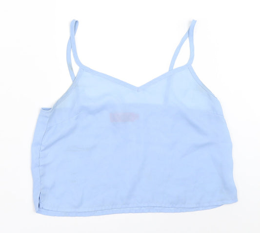 Boohoo Womens Blue   Cropped Blouse Size 10