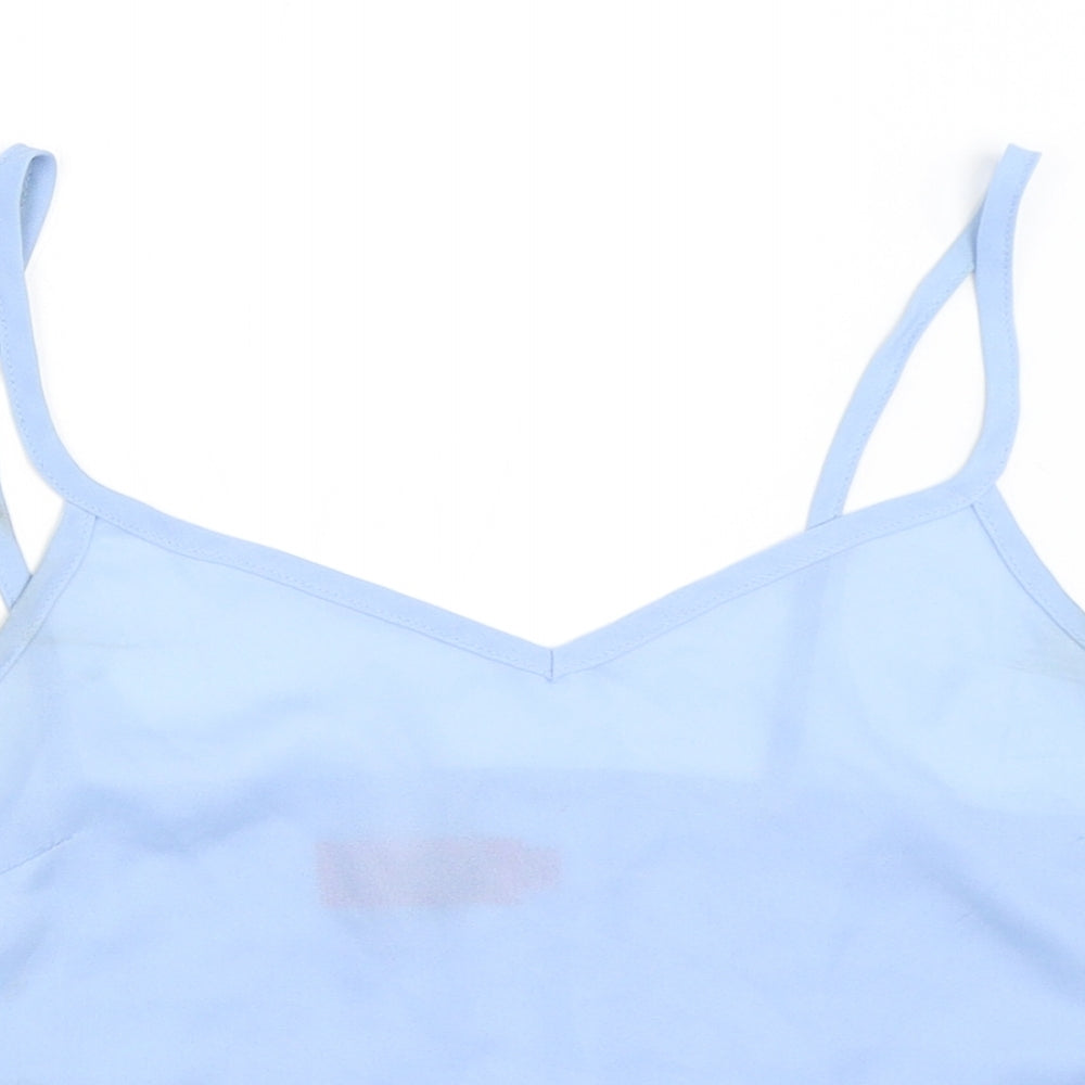 Boohoo Womens Blue   Cropped Blouse Size 10