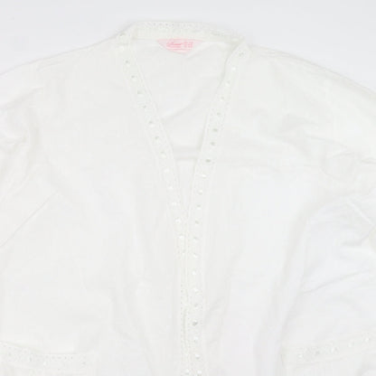 Close-up detail of Primark women’s white solid top robe, size UK 8