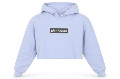 Front view of New Look girls’ blue pullover hoodie, size 12-13, years