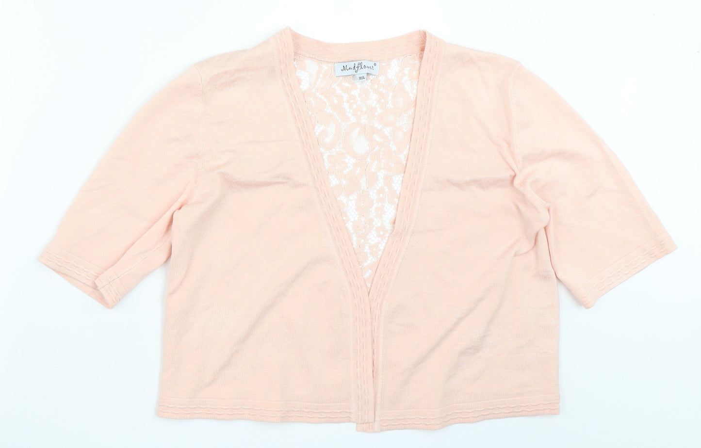 Womens UK Size M Mud Flower Pink Cardigan Jumper
