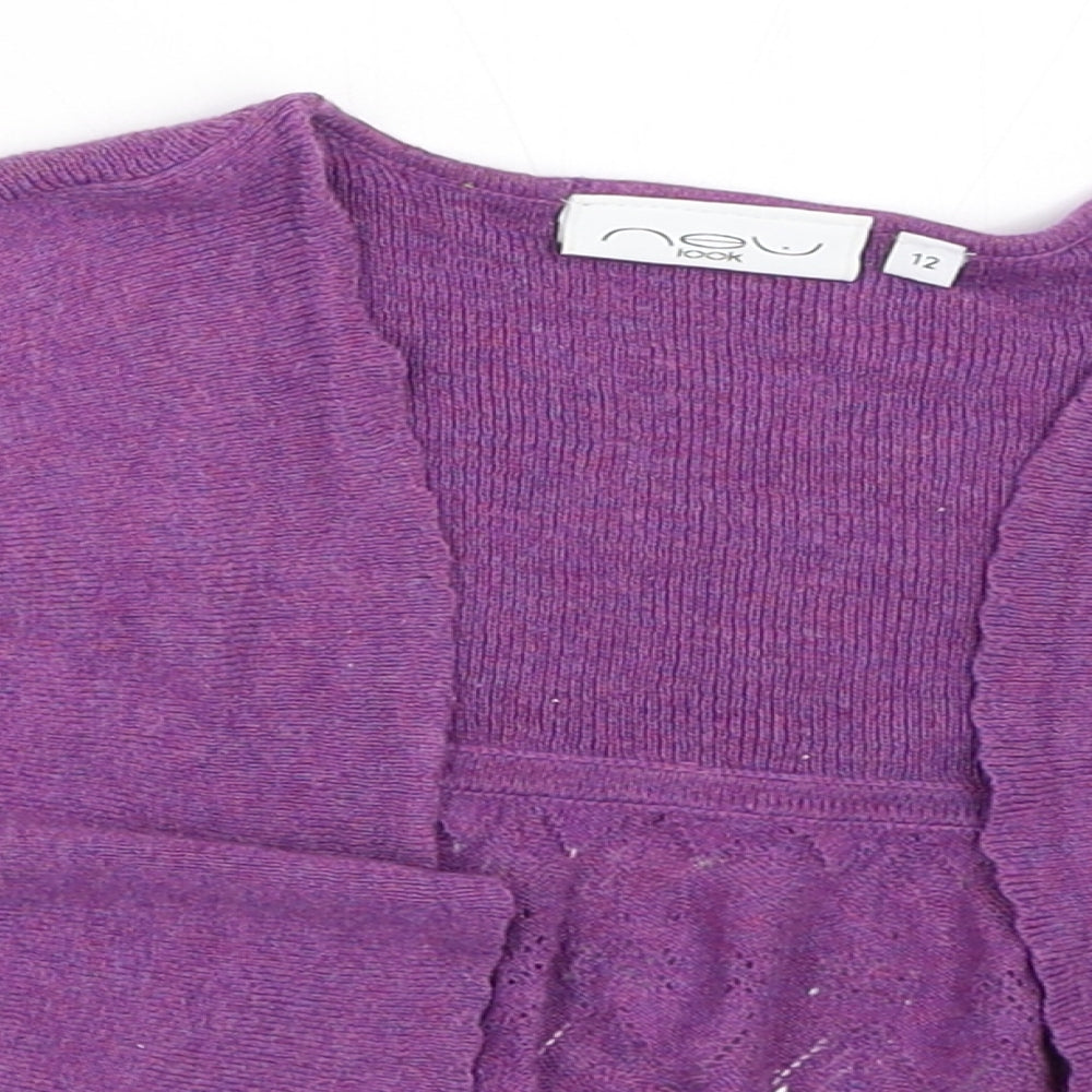Womens UK Size 12 New Look Purple Cardigan Jumper