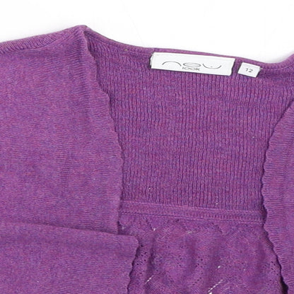 Womens UK Size 12 New Look Purple Cardigan Jumper