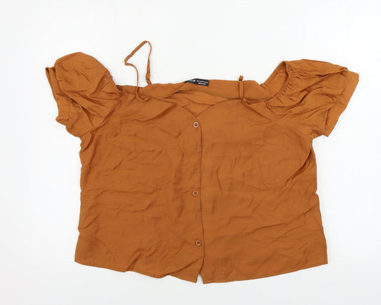SheIn Womens Brown   Basic Blouse Size L