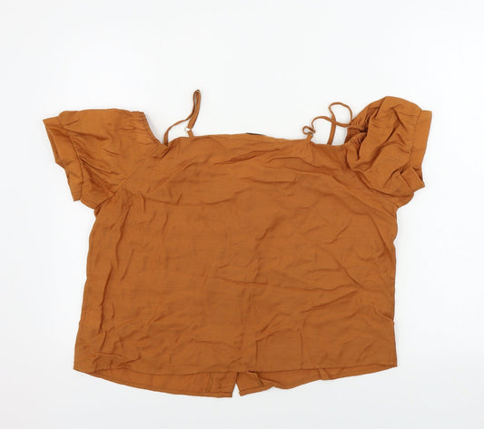 SheIn Womens Brown   Basic Blouse Size L