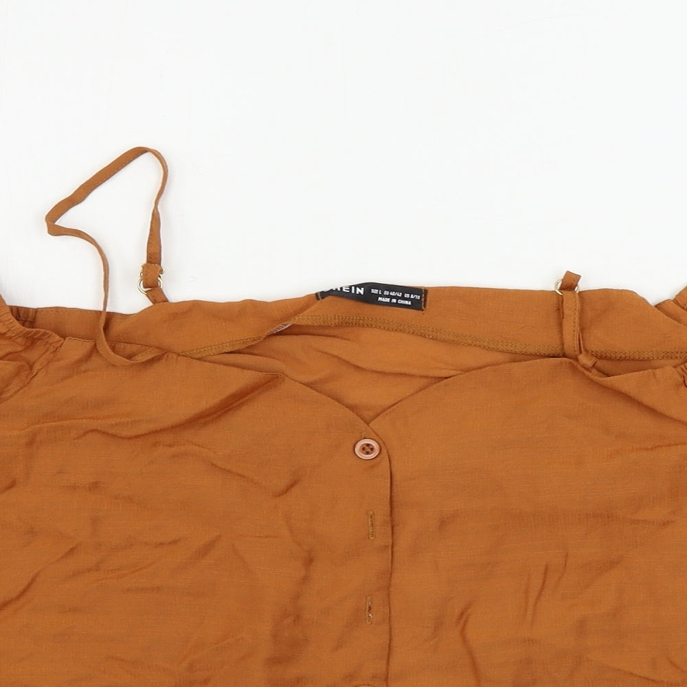 SheIn Womens Brown   Basic Blouse Size L