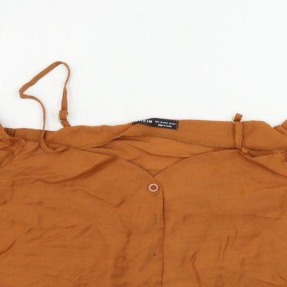 SheIn Womens Brown   Basic Blouse Size L