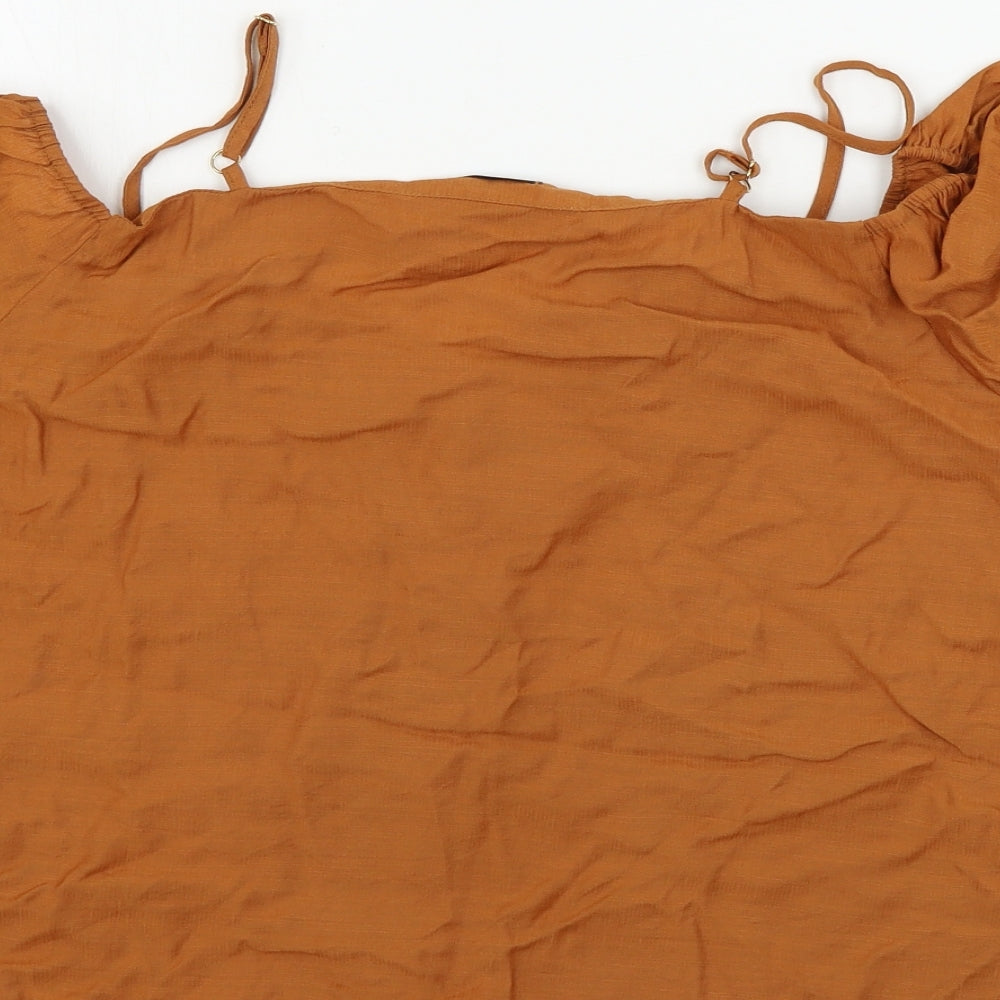 SheIn Womens Brown   Basic Blouse Size L