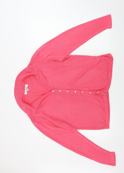 Womens UK Size 18 pure and natural Pink Cardigan Jumper