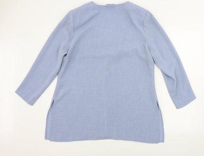 Back view of AWARD women’s blue jacket blazer, size UK 16