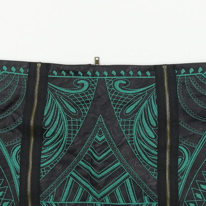 Glamorous  Womens Black Geometric  Bandage Skirt Size XS