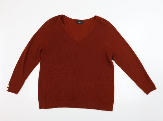Womens UK Size L Wallis Brown Pullover Jumper