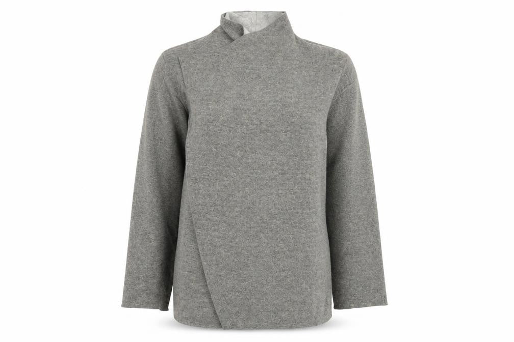 Front view of F&F women’s grey cardigan jumper, size UK 16