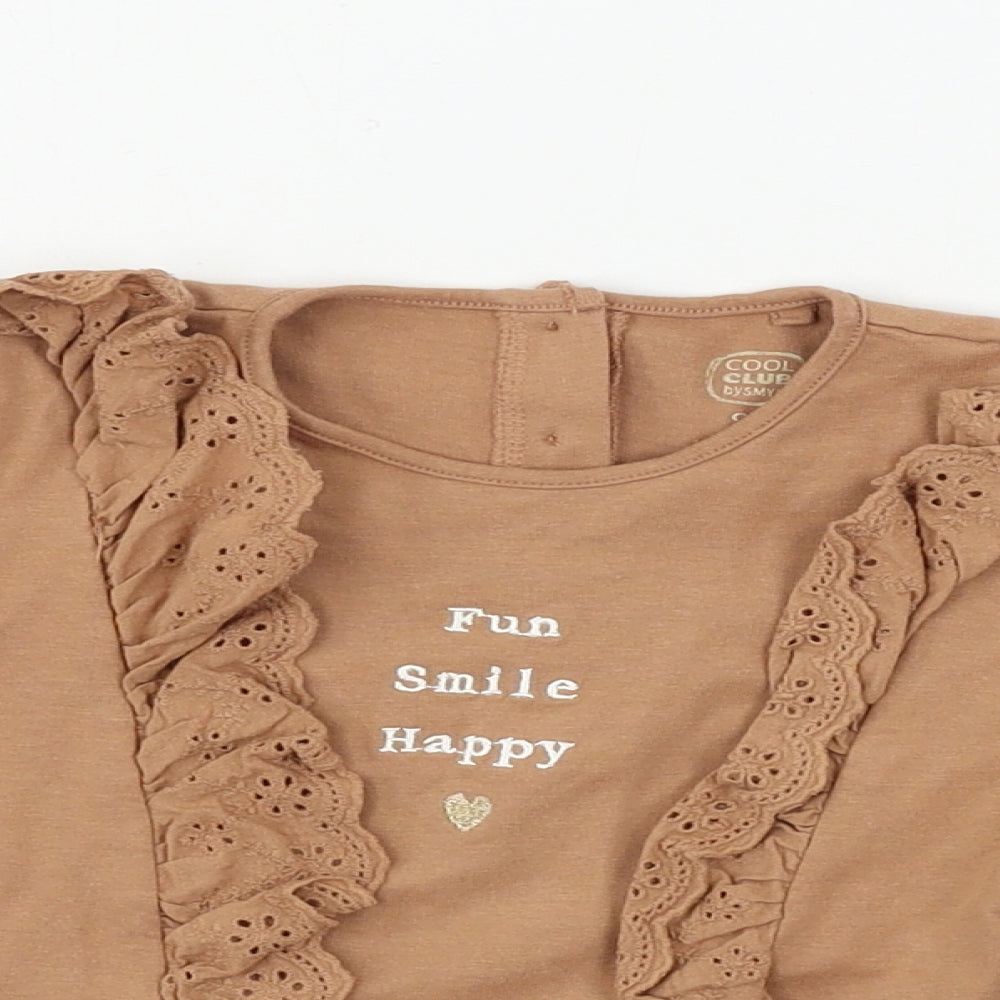 coo club  Girls Brown   Basic T-Shirt Size 2-3 Years