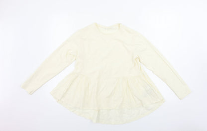 Womens UK Size 10 Peacocks Ivory Basic Blouse