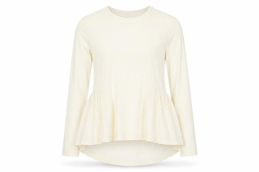Front view of Peacocks women’s ivory basic blouse, size UK 10