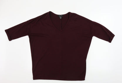 Womens UK Size S New Look Purple Basic T-Shirt