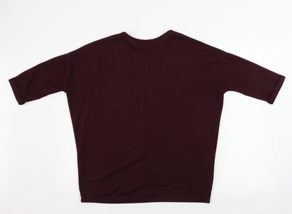Womens UK Size S New Look Purple Basic T-Shirt
