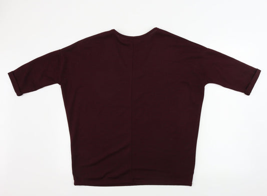 Womens UK Size S New Look Purple Basic T-Shirt