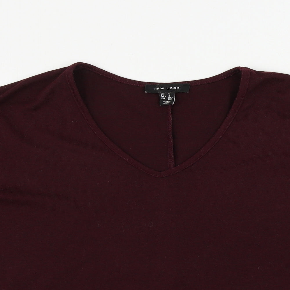 Womens UK Size S New Look Purple Basic T-Shirt