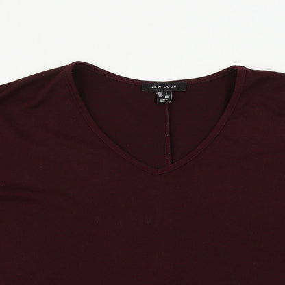 Womens UK Size S New Look Purple Basic T-Shirt