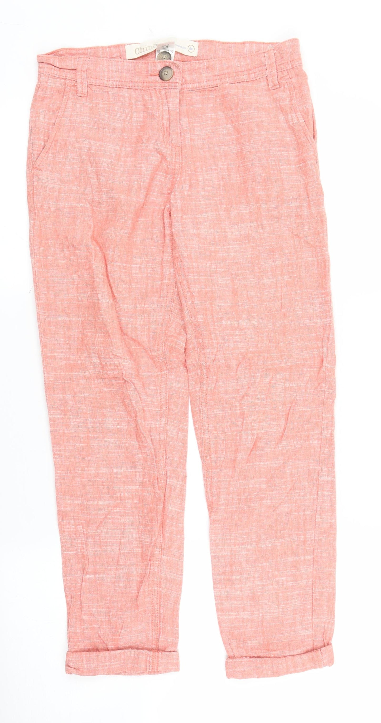 Womens UK Size 6 NEXT Regular Fit Pedal Pusher Pink Trousers