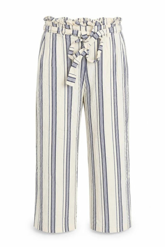 Womens UK Size 8 River Island Regular Fit Capri Beige Trousers