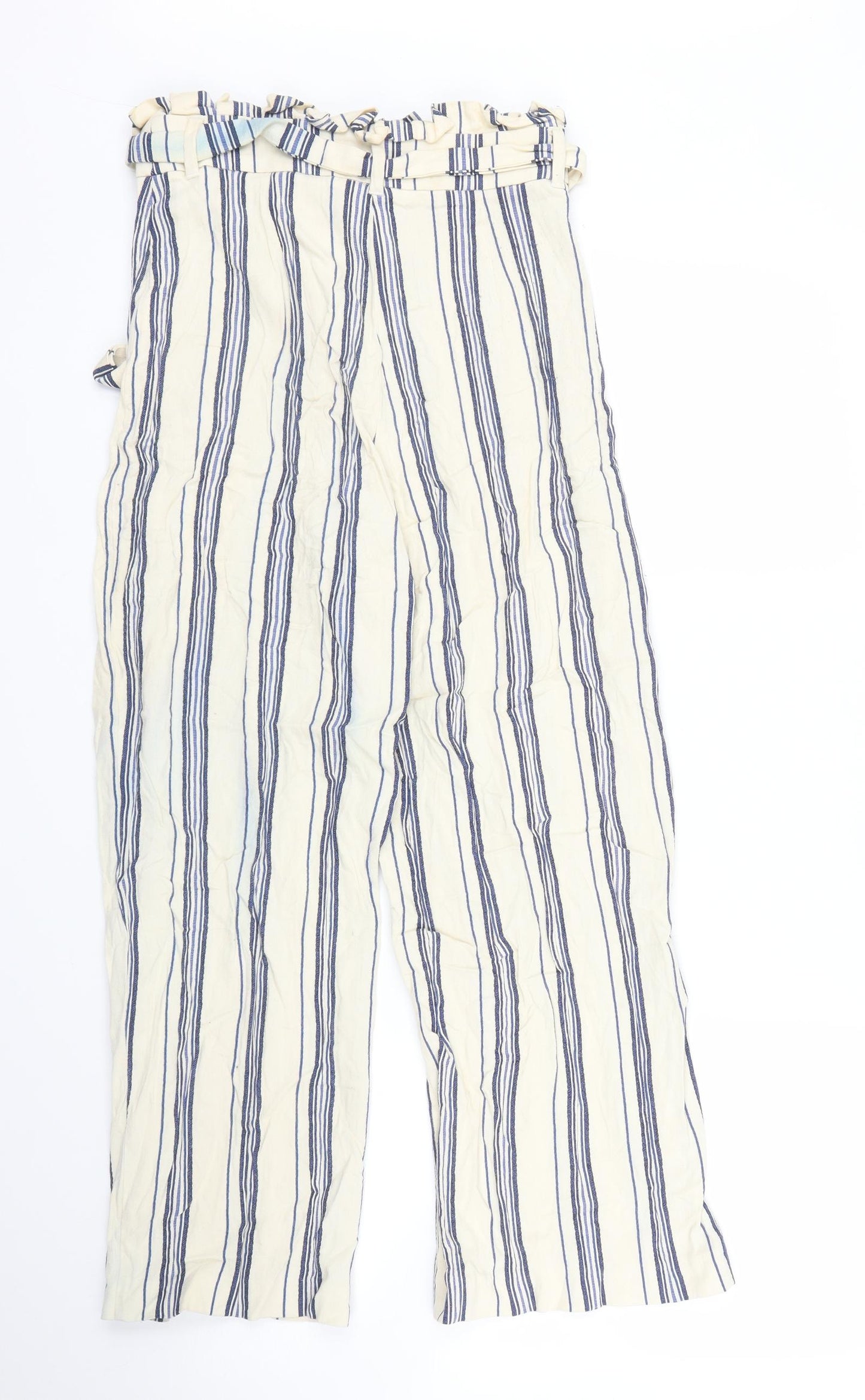 Womens UK Size 8 River Island Regular Fit Capri Beige Trousers