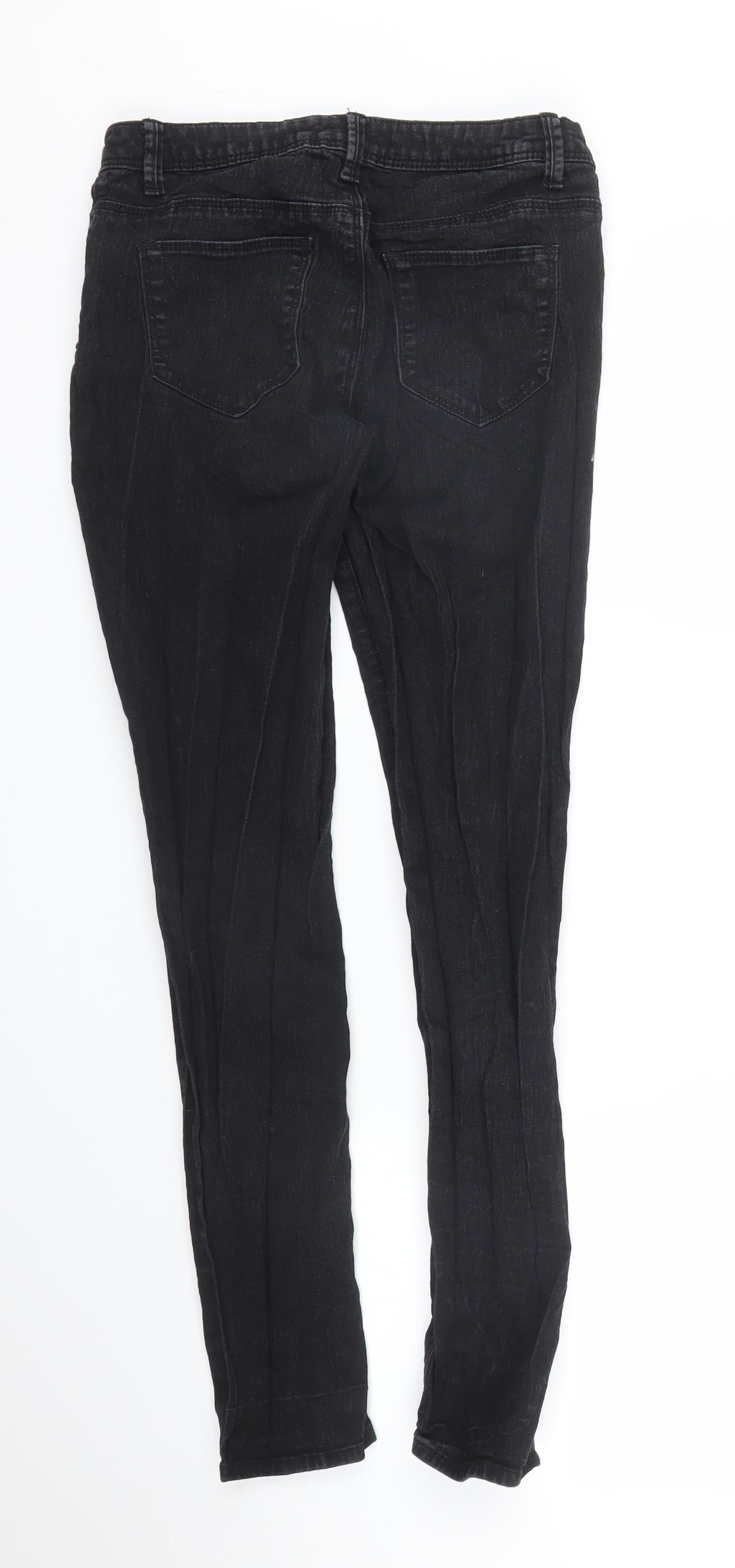 Primark Womens Black  Denim Skinny Jeans Size 10 L27 in
