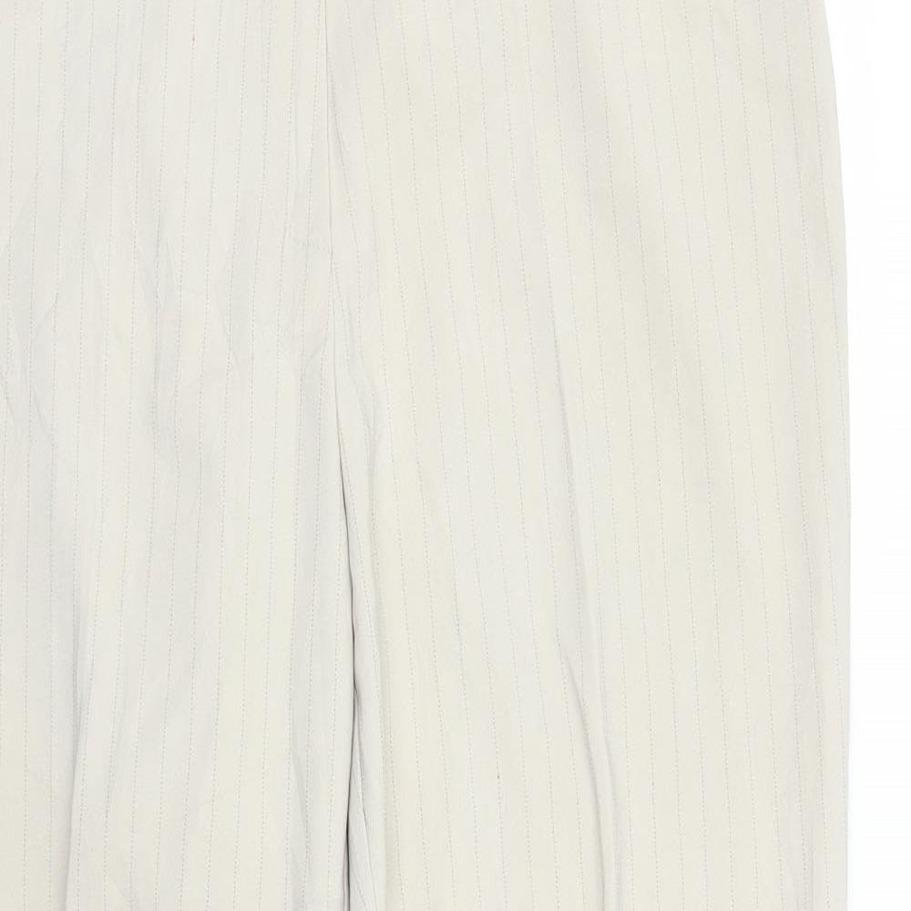 AMARANTO Womens Beige Striped  Trousers  Size 14 L29 in