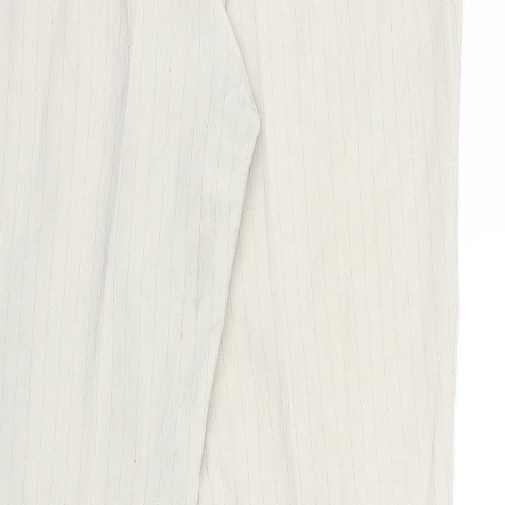 AMARANTO Womens Beige Striped  Trousers  Size 14 L29 in