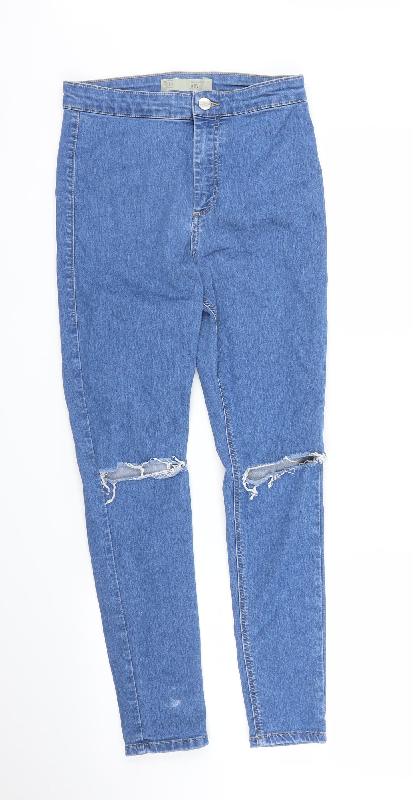 Topshop Womens Blue  Denim Skinny Jeans Size S L26 in