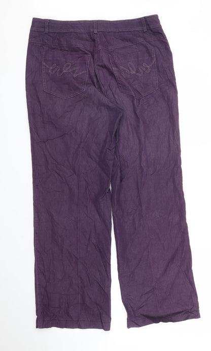 Gerry Weber Womens Purple   Chino Trousers Size 14 L27 in