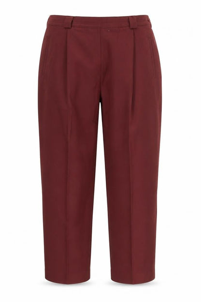 Front view of Marks & Spencer women’s purple pedal pusher trousers, size UK 32, in, 25-inch leg