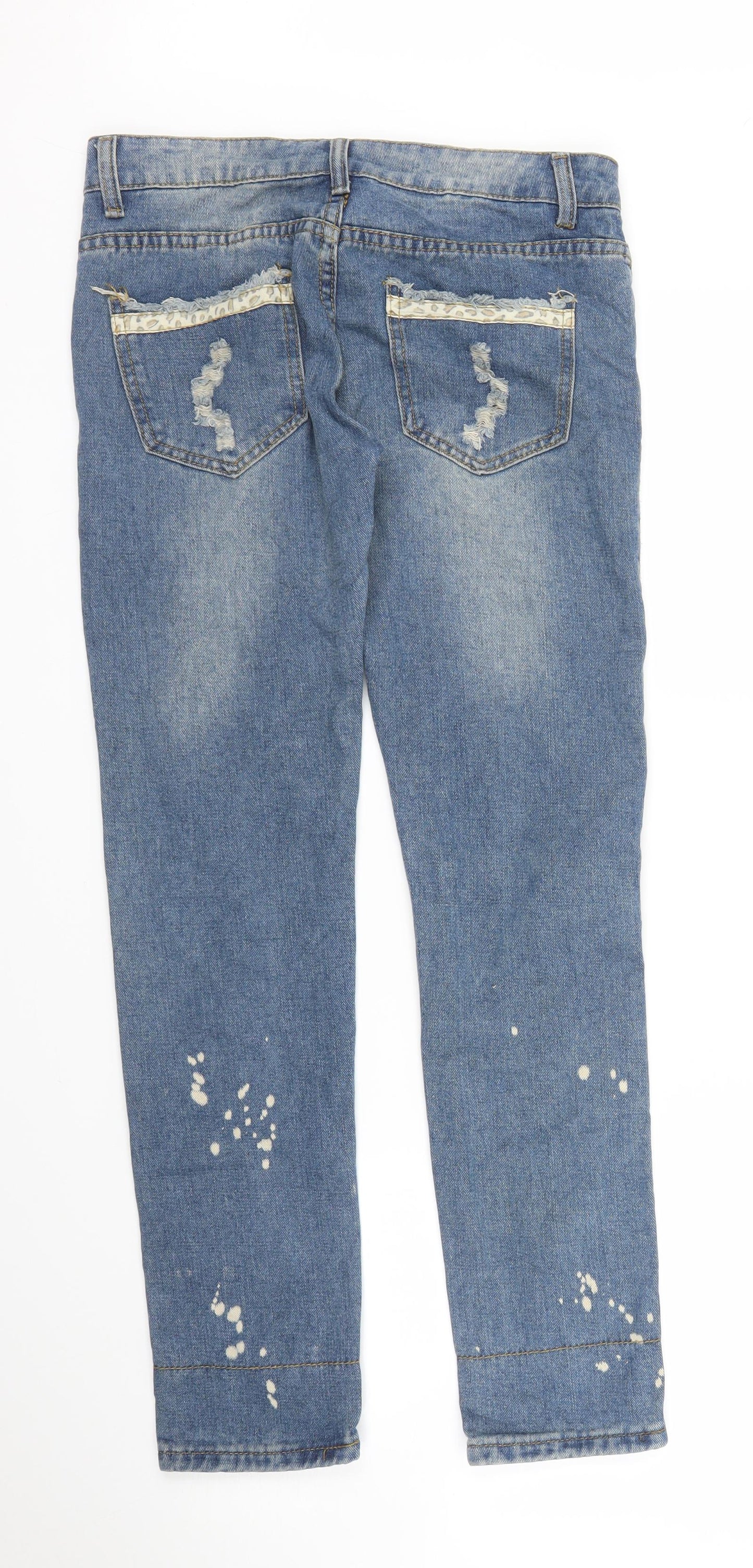Womens UK Size S Preworn Regular Fit Skinny Blue Jeans