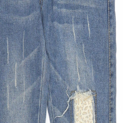 Womens UK Size S Preworn Regular Fit Skinny Blue Jeans