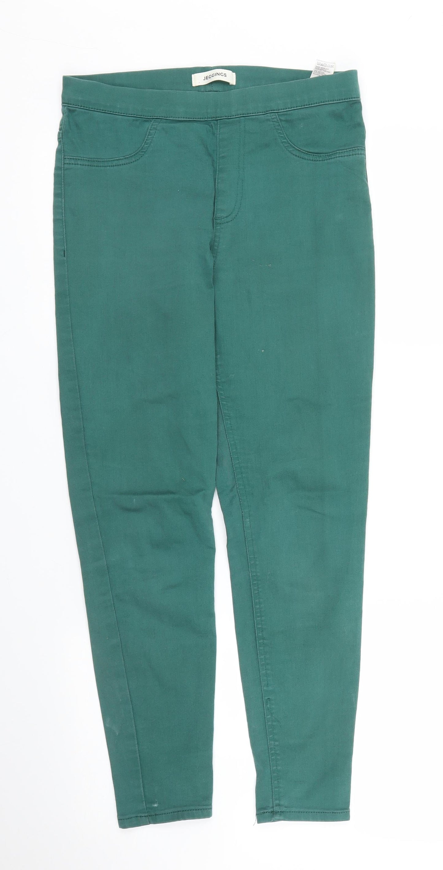 Womens UK Size 10 M&S Regular Fit Capri Green Trousers