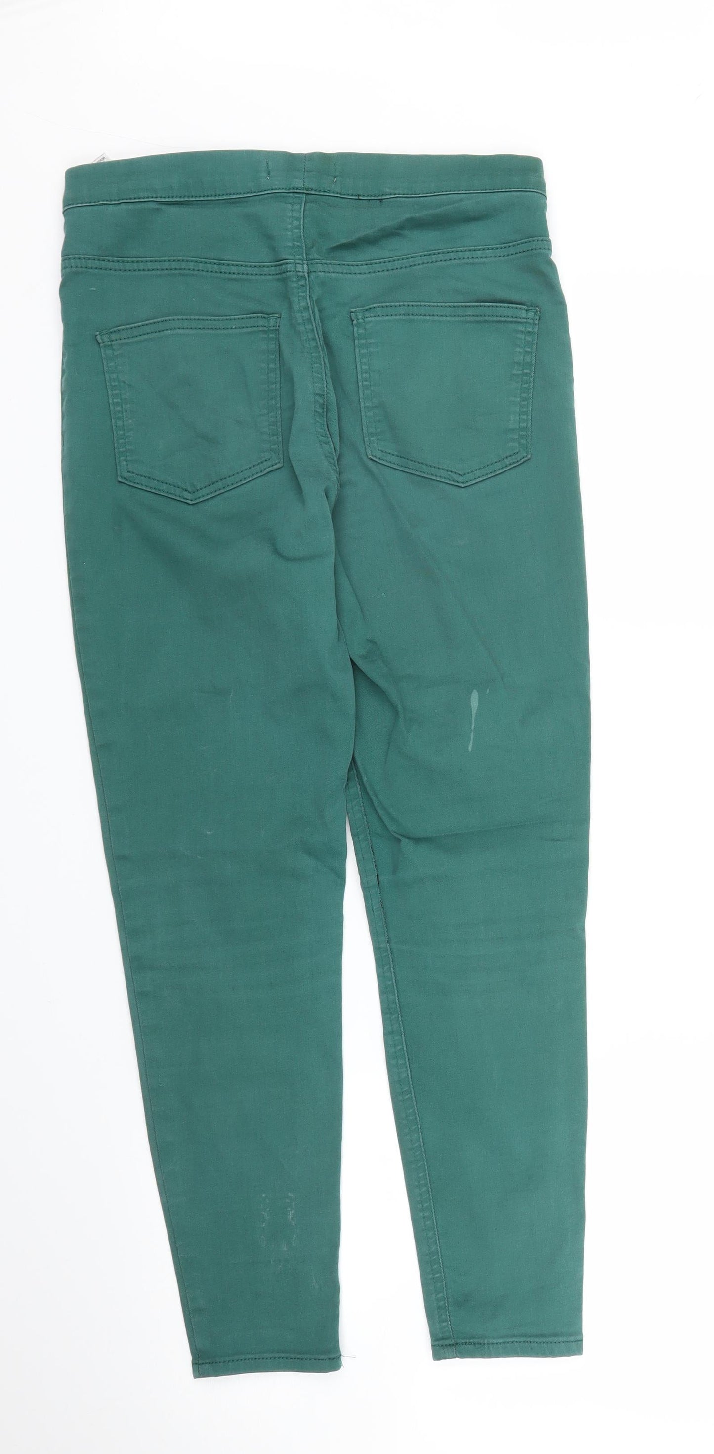 Womens UK Size 10 M&S Regular Fit Capri Green Trousers