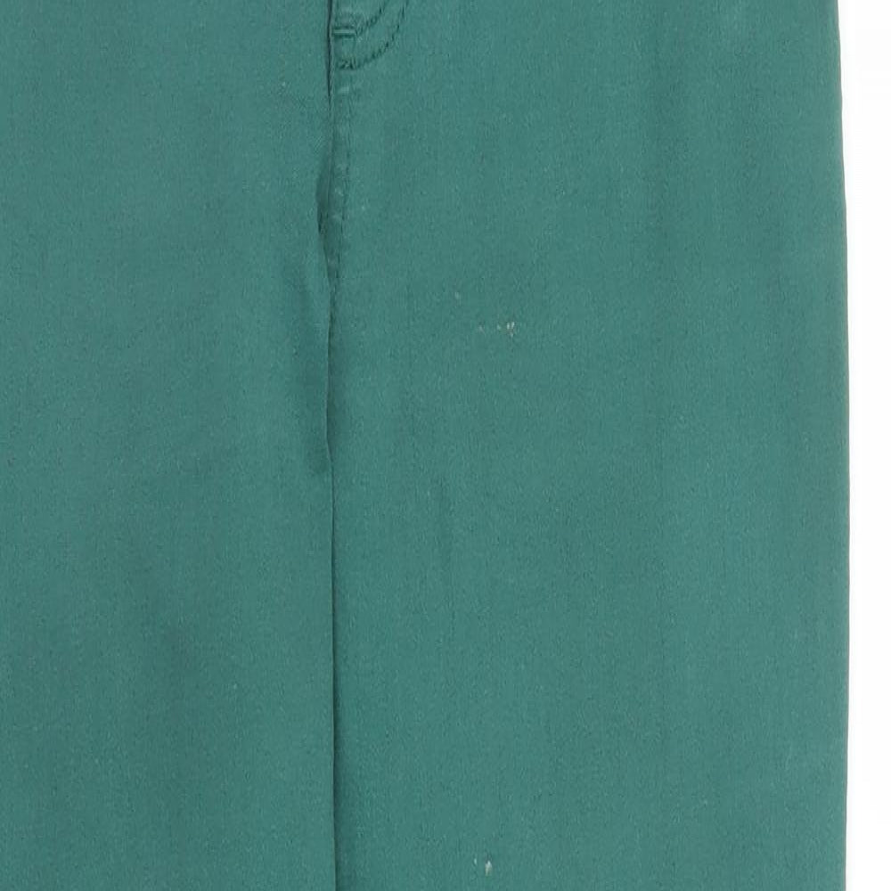 Womens UK Size 10 M&S Regular Fit Capri Green Trousers