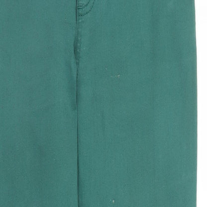 Womens UK Size 10 M&S Regular Fit Capri Green Trousers