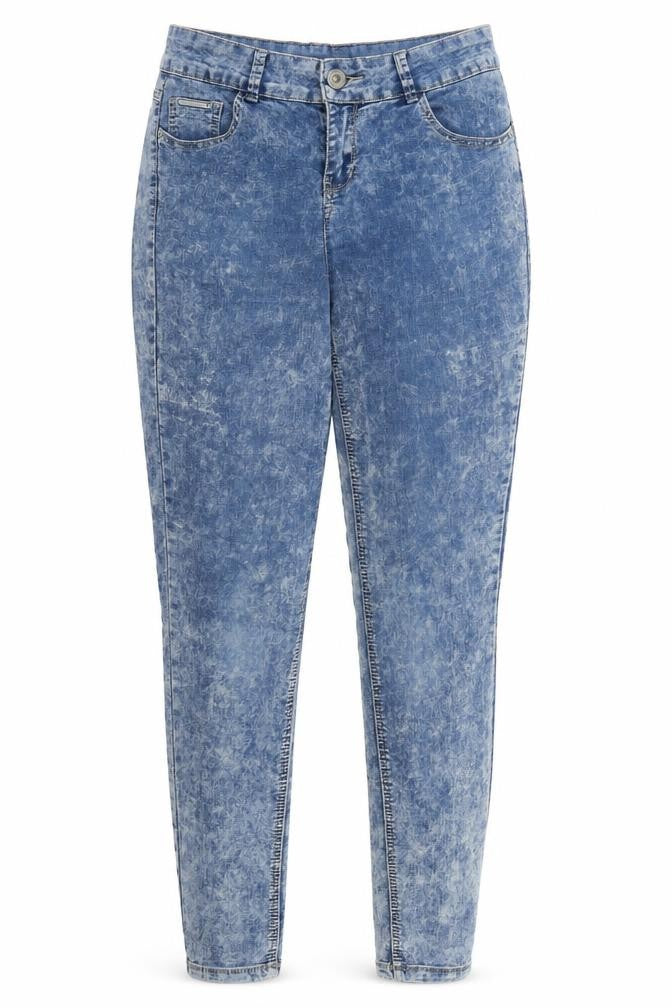 Front view of Yes Yes women’s blue denim skinny jeans, size UK 12, 29-inch leg